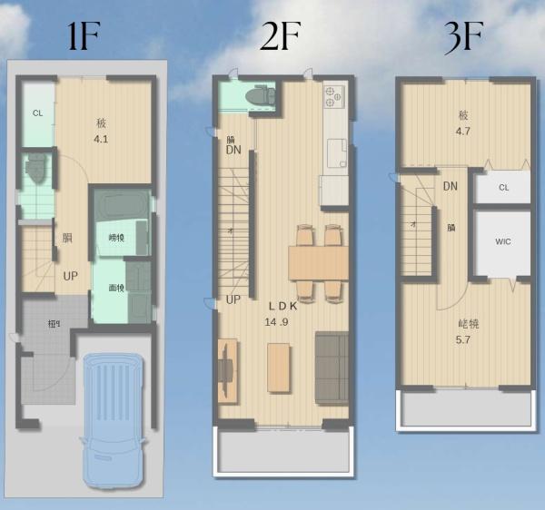大阪市淀川区田川1丁目　新築戸建 間取図・土地図