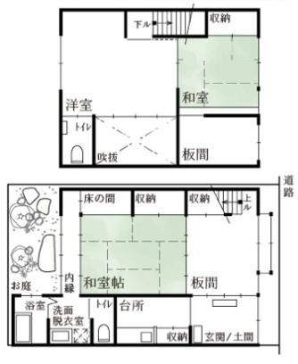 京都市下京区夷馬場町　中古戸建 間取図・土地図