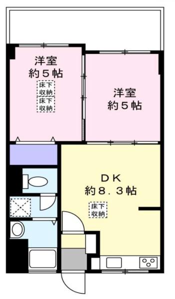 夕陽ヶ丘コーポ 間取図・土地図
