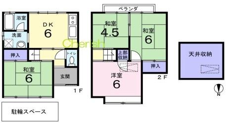 京都市右京区嵯峨野千代ノ道町　中古戸建 間取図・土地図