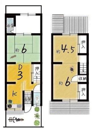京都市北区鷹峯藤林町　中古戸建 間取図・土地図