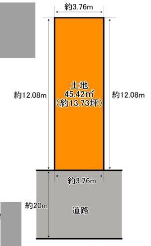 大阪市大正区鶴町3丁目　売土地 間取図・土地図