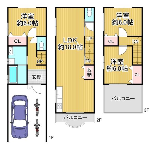 八尾市老原4丁目　中古戸建 間取図・土地図