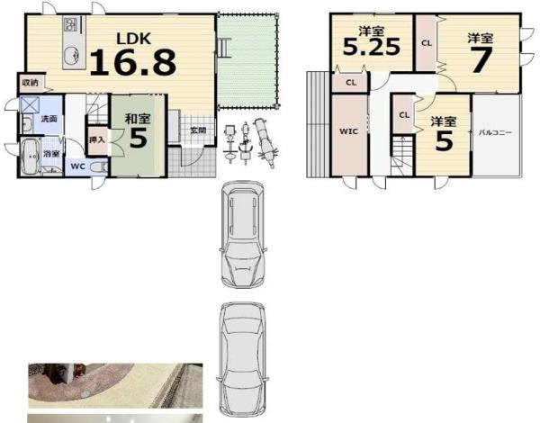 堺市堺区砂道町3丁　中古戸建 間取図・土地図