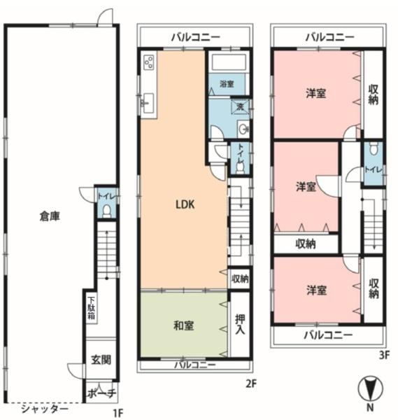 大阪市生野区田島5丁目　中古戸建 間取図・土地図