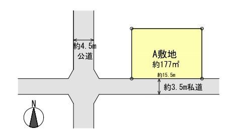 京都市北区鷹峯藤林町　建築条件無売土地 間取図・土地図