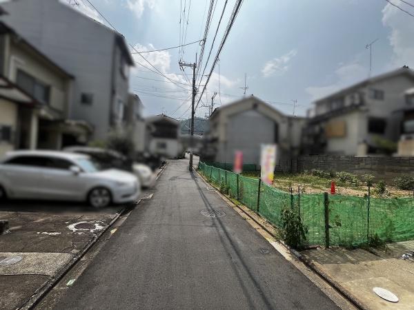 京都市北区鷹峯藤林町　建築条件無売土地 現地写真（前面道路含む現地写真）