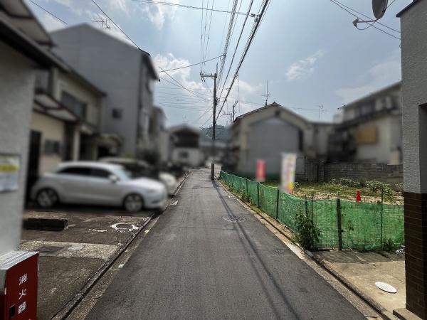 京都市北区鷹峯藤林町　建築条件無売土地 現地写真（前面道路含む現地写真）