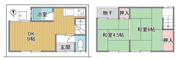 京都市中京区壬生下溝町　中古戸建 間取図・土地図