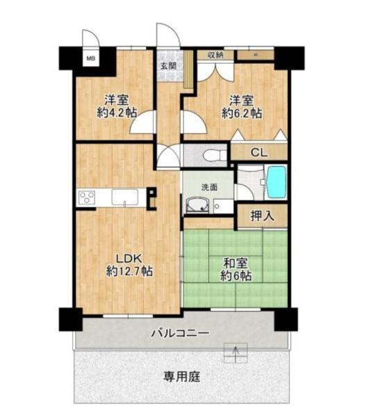 ライオンズガーデン上野芝 間取図・土地図