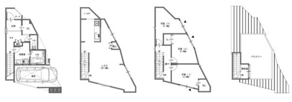 大阪市東淀川区上新庄3丁目　中古戸建 間取図・土地図