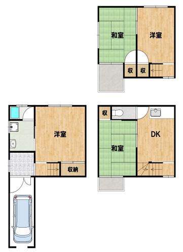 大阪市住吉区長居2丁目　中古戸建 間取図・土地図
