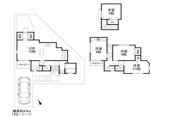 堺市美原区菅生　中古戸建 間取図・土地図