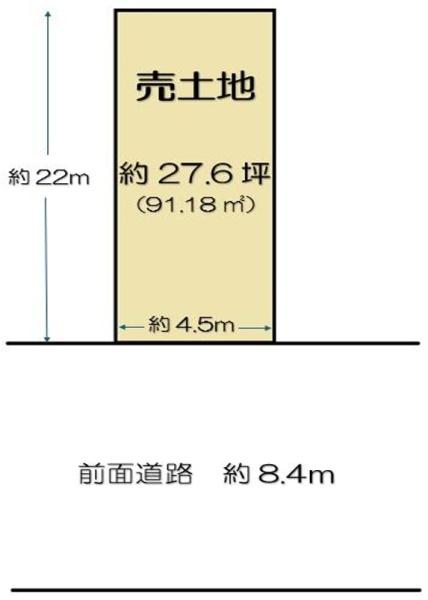 堺市堺区宿屋町東3丁　売土地 間取図・土地図
