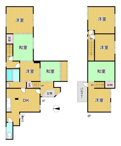 京都市山科区厨子奥矢倉町　中古戸建 間取図・土地図
