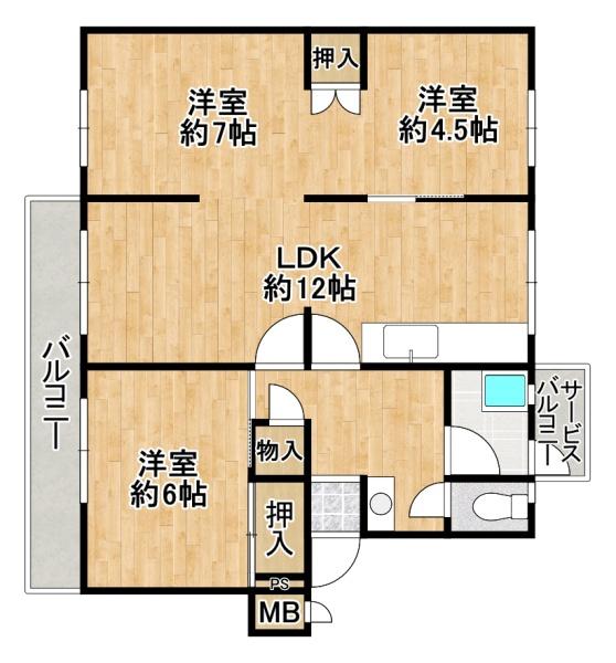 宮路池住宅弐号棟 間取図・土地図