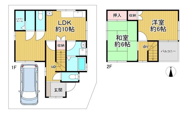京都市伏見区深草馬谷町　中古戸建 間取図・土地図