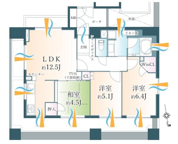 エルシア東加賀屋 間取図・土地図