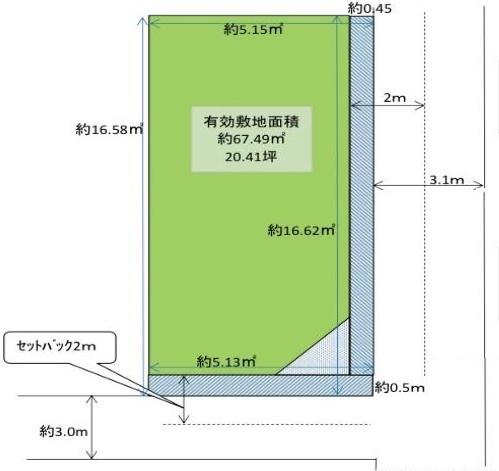 大阪市住之江区粉浜西2丁目　売土地 間取図・土地図