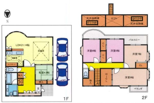 京都市山科区西野左義長町　中古戸建 間取図・土地図
