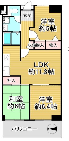ユニハイム平野北 間取図・土地図