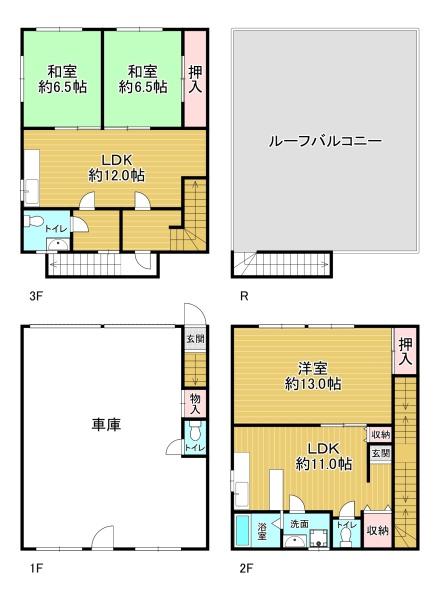 大阪市東淀川区豊里6丁目　中古戸建 間取図・土地図