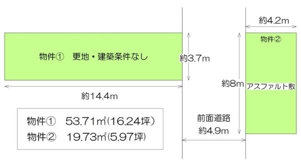 京都市山科区西野野色町　建築条件無売土地 間取図・土地図