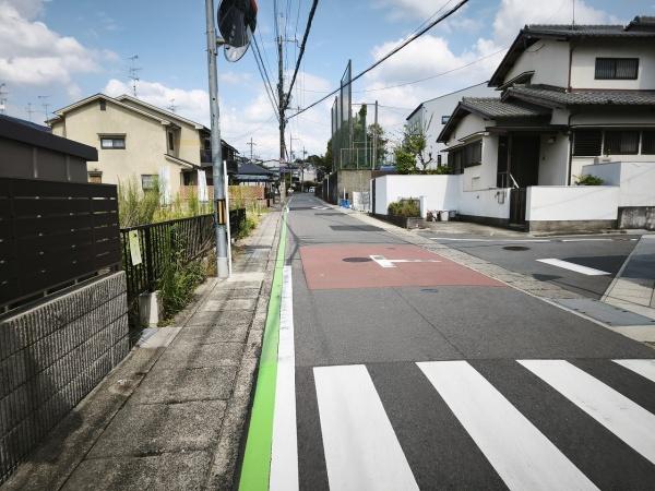 宇治市広野町小根尾　建築条件無売土地 現地写真（前面道路含む現地写真）