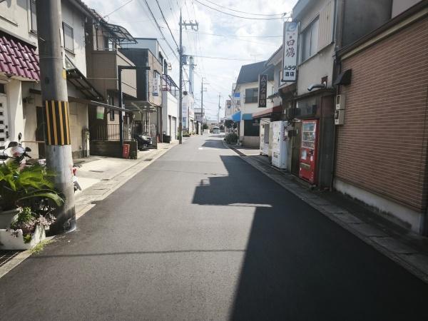 宇治市大久保町南ノ口　古家付売土地 現地写真（前面道路含む現地写真）