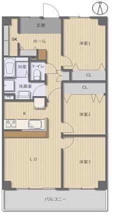 ユアサハイム新高 間取図・土地図
