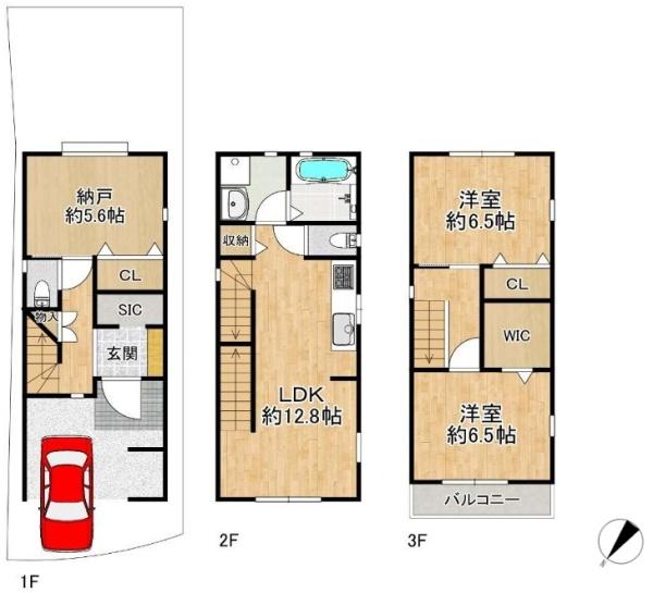 堺市中区辻之　新築戸建 間取図・土地図