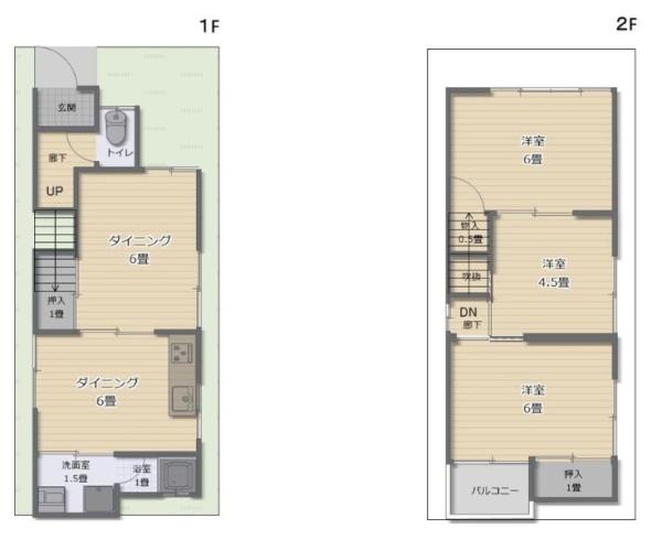 京都市山科区椥辻封シ川町　中古戸建 間取図・土地図