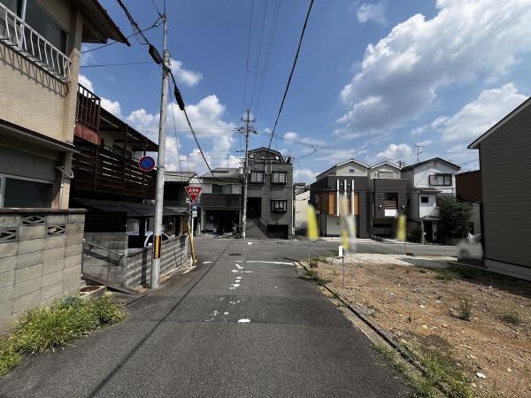京都市北区紫竹牛若町　1号地　建築条件付売土地 現地写真（前面道路含む現地写真）
