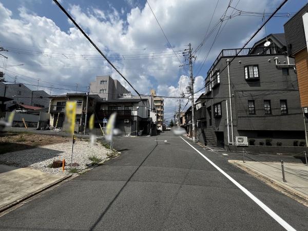 京都市北区紫竹牛若町　1号地　建築条件付売土地 現地写真（前面道路含む現地写真）