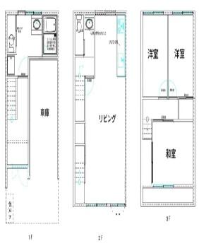 大阪市大正区鶴町1丁目　中古戸建 間取図・土地図
