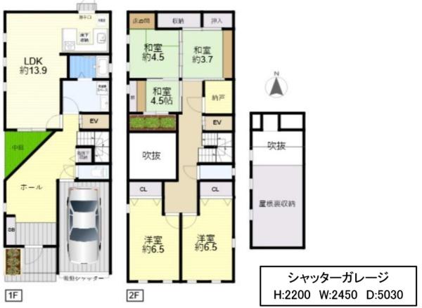 大阪市平野区平野南1丁目　中古戸建 間取図・土地図