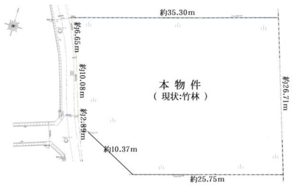 京都市右京区嵯峨釈迦堂門前南中院町　建築条件無売土地 間取図・土地図