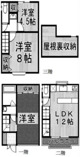 大阪市西成区橘1丁目　中古戸建 間取図・土地図