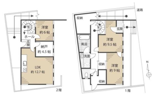 京都市左京区一乗寺松田町　中古戸建 間取図・土地図