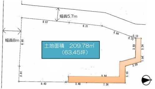 京都市右京区梅津中村町　建築条件無売土地 間取図・土地図