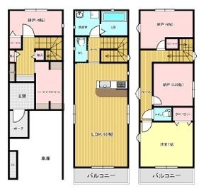 大阪市大正区平尾5丁目　中古戸建 間取図・土地図