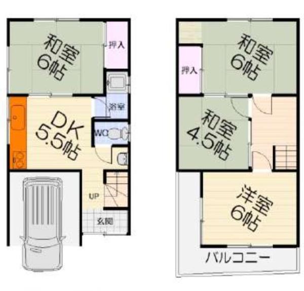 堺市東区草尾　中古戸建 間取図・土地図