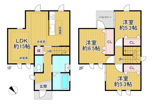 滋賀県大津市大石東6丁目　中古戸建 間取図・土地図