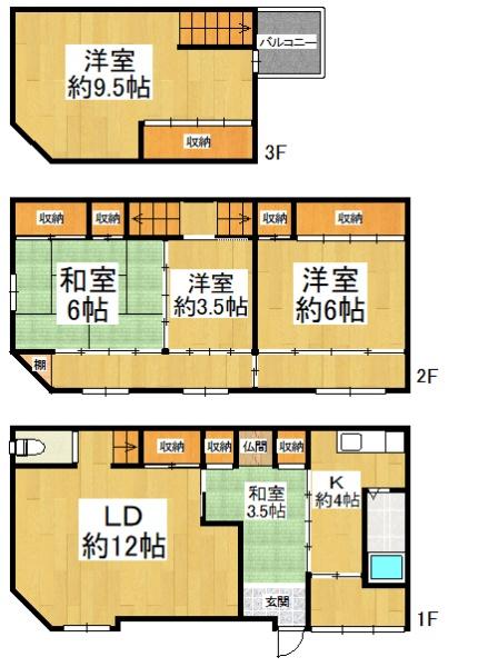 大阪市西成区梅南1丁目　中古テラスハウス 間取図・土地図