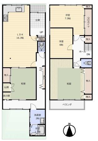 京都市東山区今熊野南日吉町　中古戸建 間取図・土地図