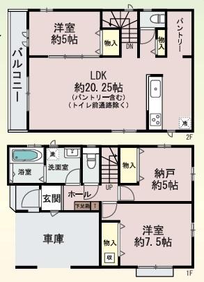 大阪市鶴見区中茶屋1丁目A号地　新築戸建 間取図・土地図
