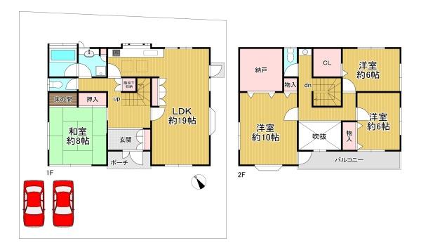 滋賀県大津市仰木の里東5丁目　中古戸建 間取図・土地図