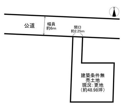 京都市左京区浄土寺真如町　建築条件無売土地 間取図・土地図