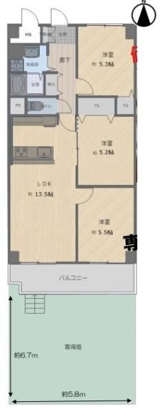 コープ野村京都四条 間取図・土地図