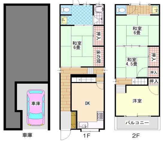 大阪市西淀川区佃2丁目　中古戸建 間取図・土地図